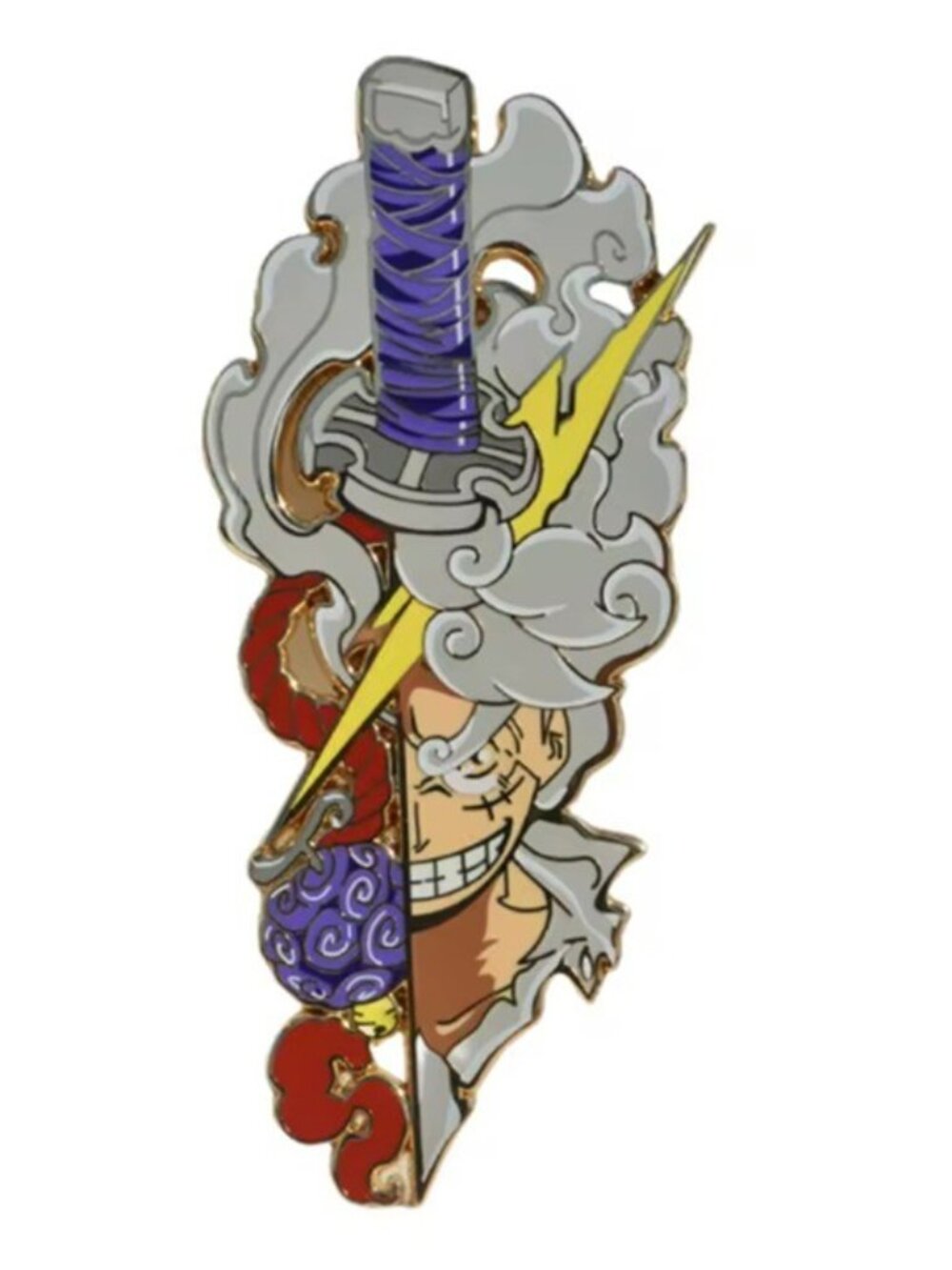 One Piece Luffy Sword Enamel Pin Gear 5 Anime Collector Badge - Picture 3 of 6